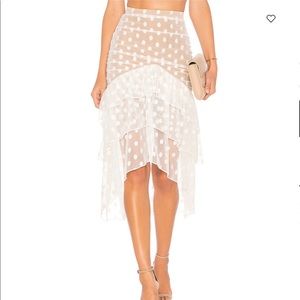 Majorelle “Heidi” White Polka Dot Skirt XXS